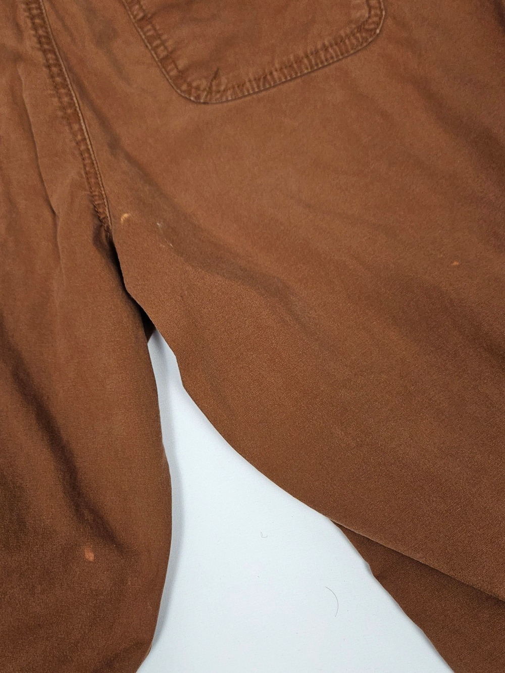 5/$25 Cleo Petites Cropped Cargo Pants Size 8 Brown Rust Roll Tab Stretch Capris - Picture 9 of 10